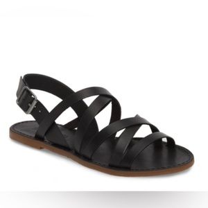 Madewell strappy black leather sandals size 5